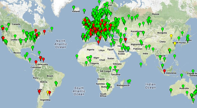 RIPE Atlas DENIC Measurements - World