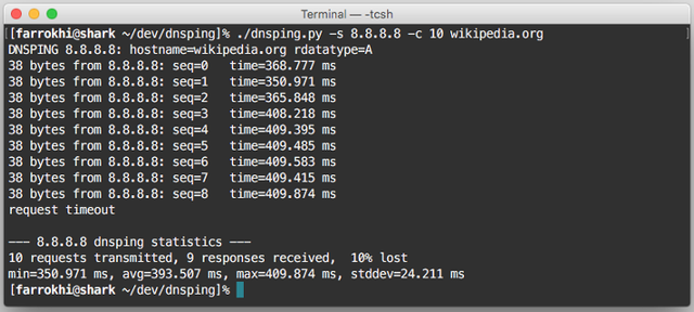 DNS ping utility