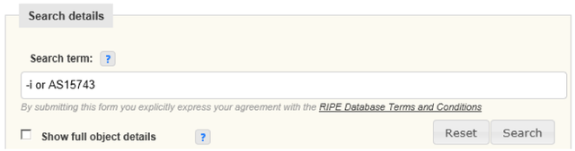 RIPE DB Search