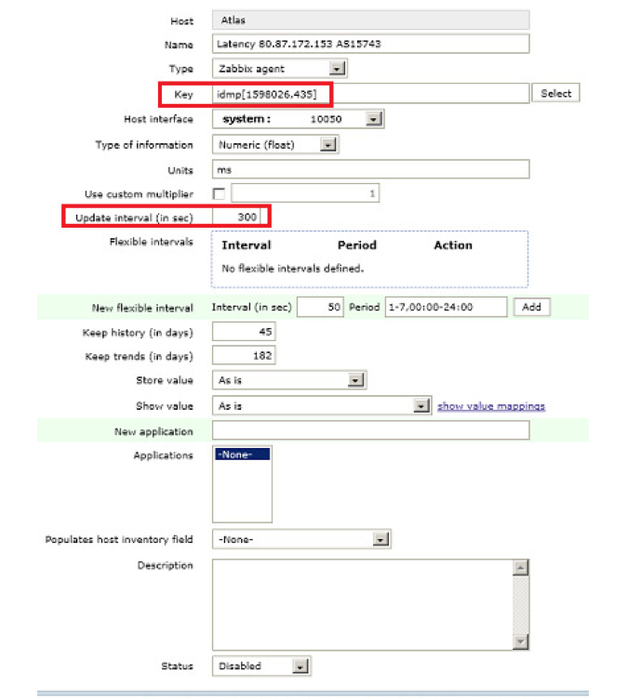 Zabbix Host Screen