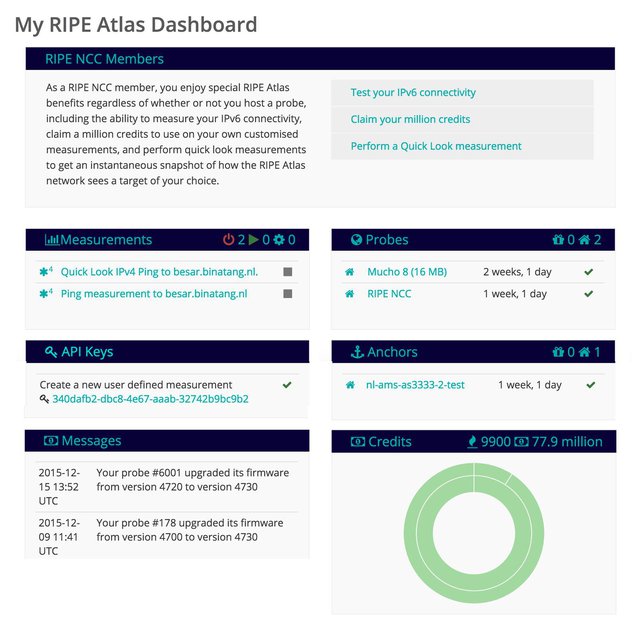 My Atlas dashboard