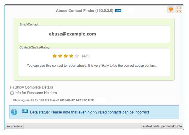 Abuse Contact Finder example
