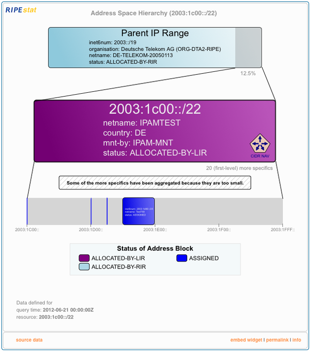 RIPEstat Address Space Hierarchy widget - medium specific