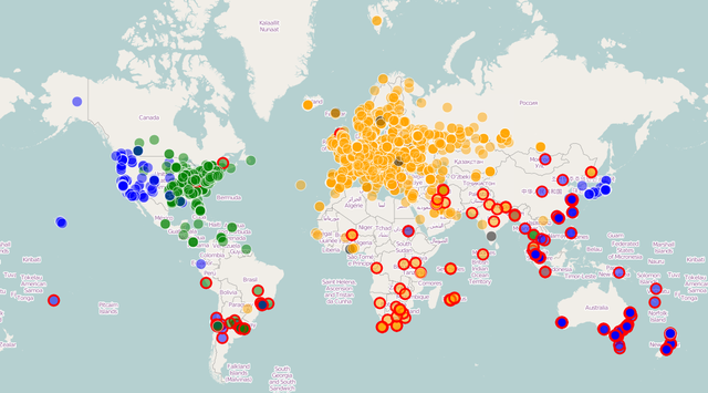 Wikipedia latency map