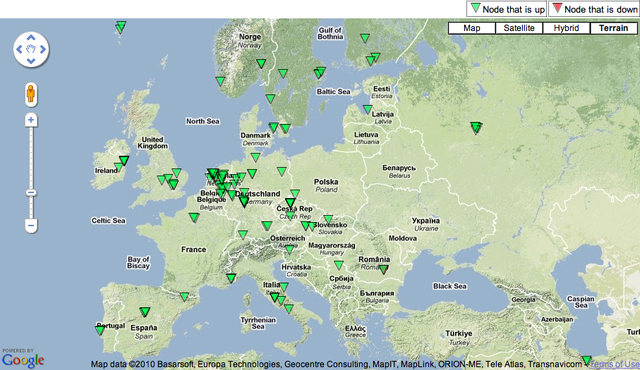 RIPE Atlas RIPE Region Up/Down 30NOV2010