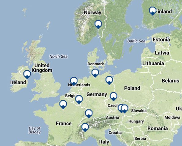 RIPE Atlas anchors map