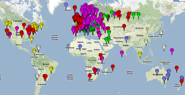 Root anycast map