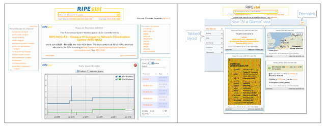 old and new RIPEstat UI