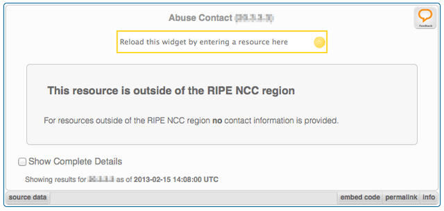 Outside the RIPE NCC region